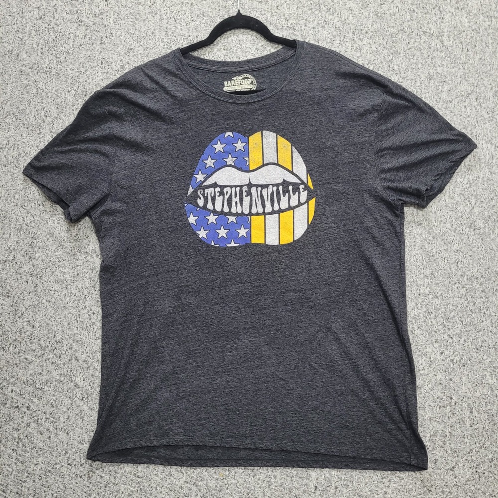 Barefoot Campus Outfitter Stephenville TX Graphic T-Shirt Mens 2XL Charcoal Gray